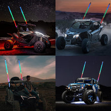 Cargar imagen en el visor de la galería, JUEGO DE ANTENA ESPIRAL LED RGB DE 3 PIES Y 360 GRADOS