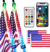 Cargar imagen en el visor de la galería, JUEGO DE ANTENA ESPIRAL LED RGB DE 3 PIES Y 360 GRADOS
